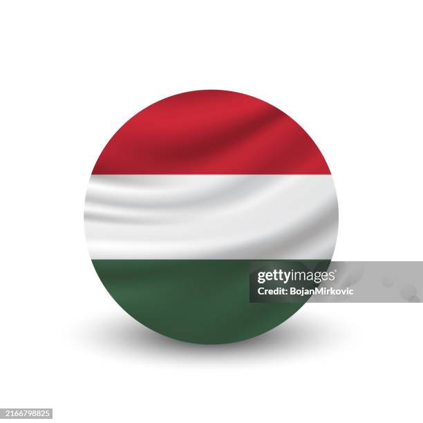 hungary circle flag. vector - budapest stock illustrations