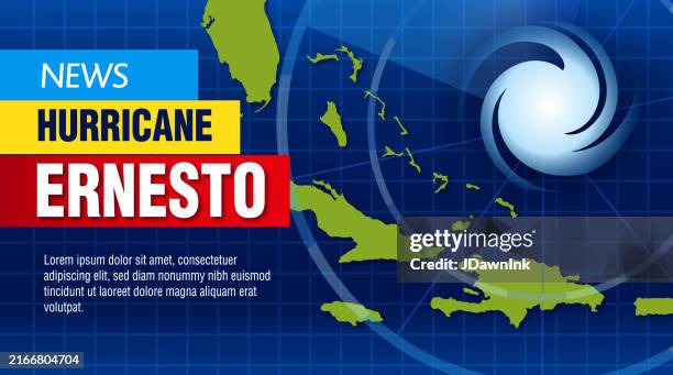 hurricane ernesto concept web banner template news background radar design with central american map and hurricane icon - weather radar stock illustrations