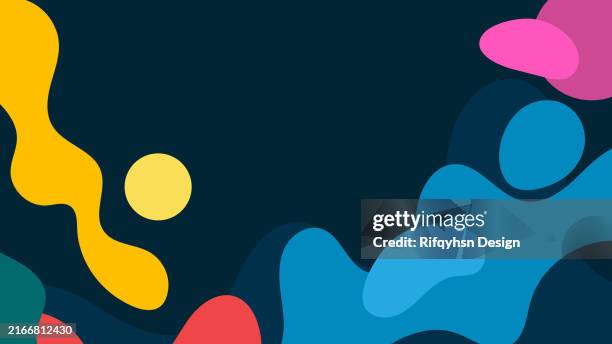 abstract colorful wavy groovy psychedelic background. modern liquid colorful blob background. for landing page, book covers, brochures, flyers, magazines, any brandings, banners, headers, presentations, and more. - blob stock illustrations