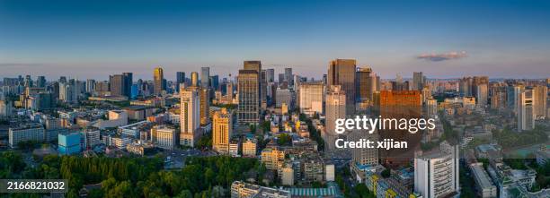 aerial view of chengdu city,china - chengdu stock pictures, royalty-free photos & images