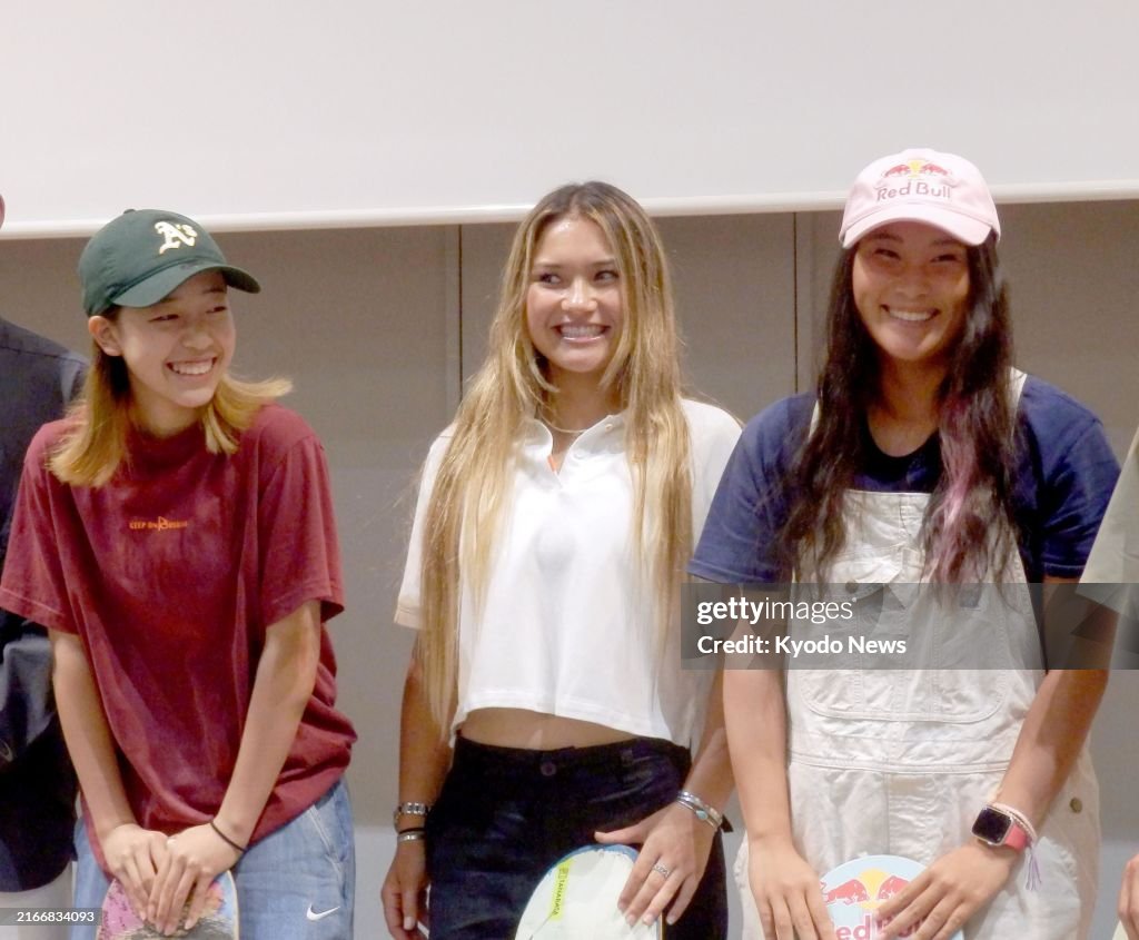 Skateboarders ahead of X Games Chiba