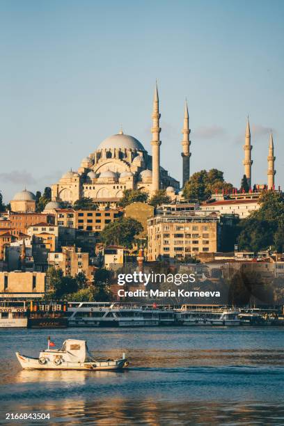 suleymaniye mosque at sunrise. - istanbul province stock pictures, royalty-free photos & images