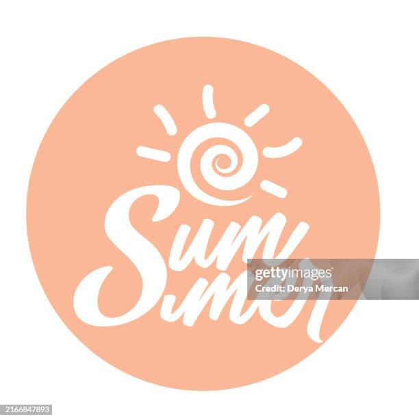 Setting Sun Lettering Summer Lettering Stock Illustration Sun Shape Vector Illustration High ...
