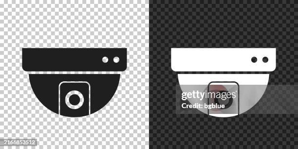 cctv - security dome camera. icon for design on blank background - security camera isolated stock illustrations