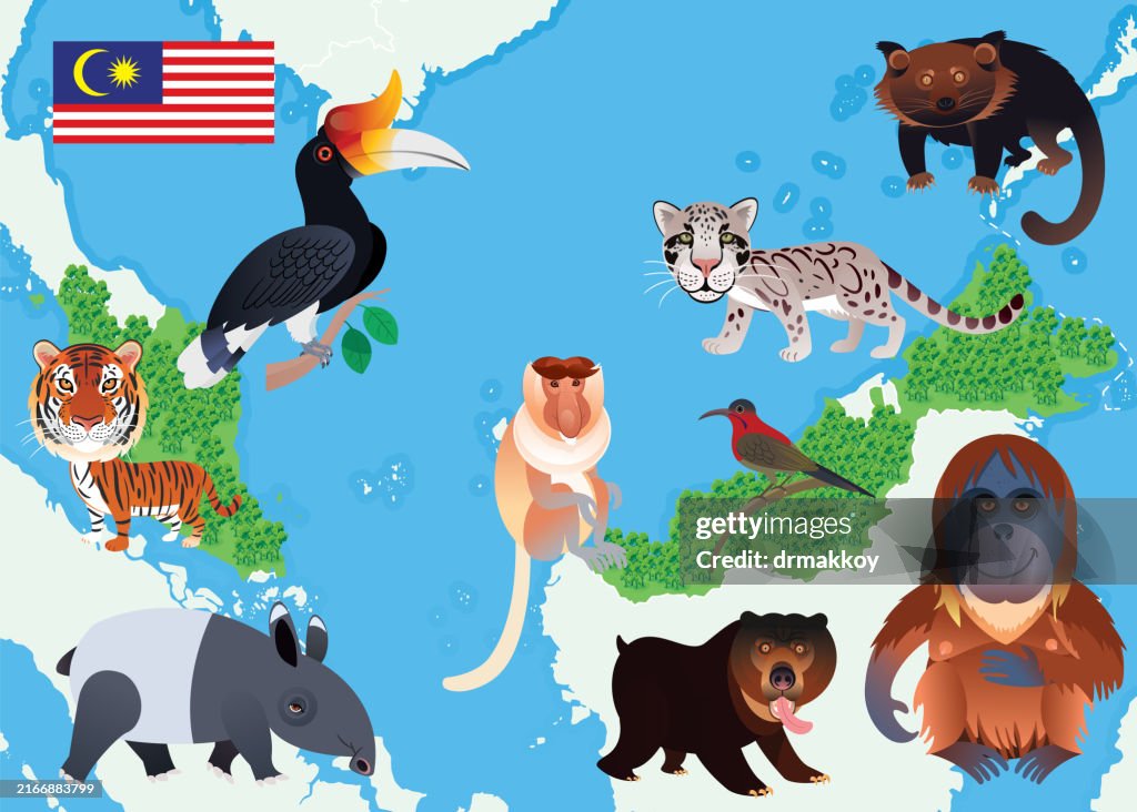 Animals Map of Malaysia