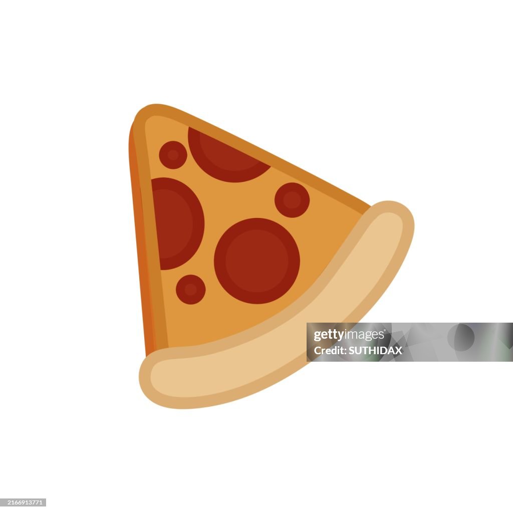 Illustration de tranche de pizza triangulaire avec bordure de couleur vive