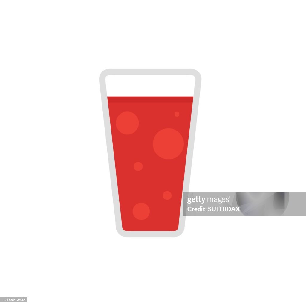 Illustration of watermelon juice in a glass with bright colored border