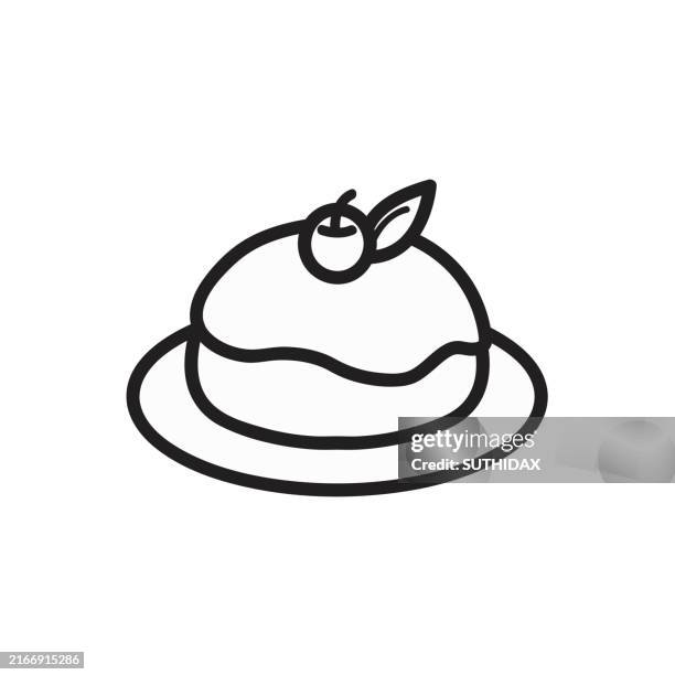 black and white illustrations of pudding or mochi - black pudding isolated stock illustrations
