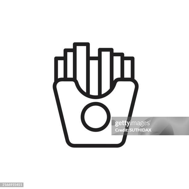 Black And White Illustration Of French Fries High-Res Vector Graphic