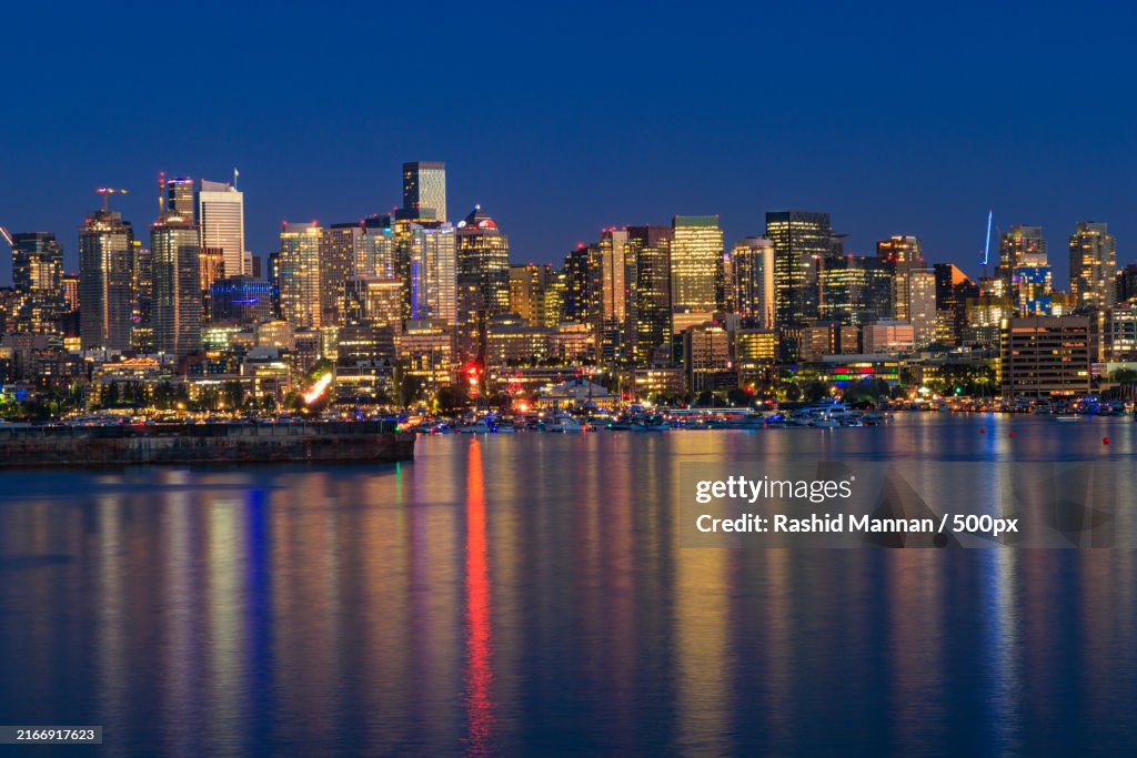 The city reflected on the sea,Seattle,Washington,United States,USA