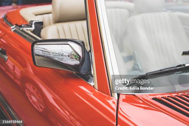 red retro car close up - retro style stock pictures, royalty-free photos & images