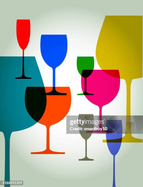 wine glasses - millennials eating out stock illustrations