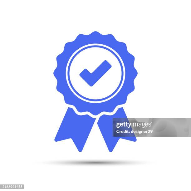 ilustraciones, imágenes clip art, dibujos animados e iconos de stock de diseño vectorial de icono de cinta de calidad o certificado - calidad