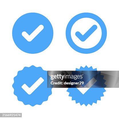 Verified account icon set vector design Verified account icon set vector design