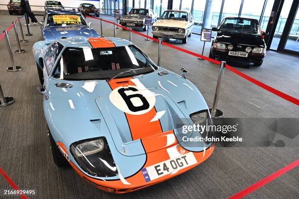 Ford GT40 P1075 Evocation is displayed during the British Motor Show 2024 at Farnborough International Exhibition Centre on August 15, 2024 in...