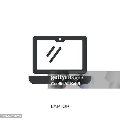 Laptop glyph solid icon. Solid icon that can be applied anywhere, simple, pixel perfect and modern style Laptop glyph solid icon. Solid icon that can be applied anywhere, simple, pixel perfect and modern style