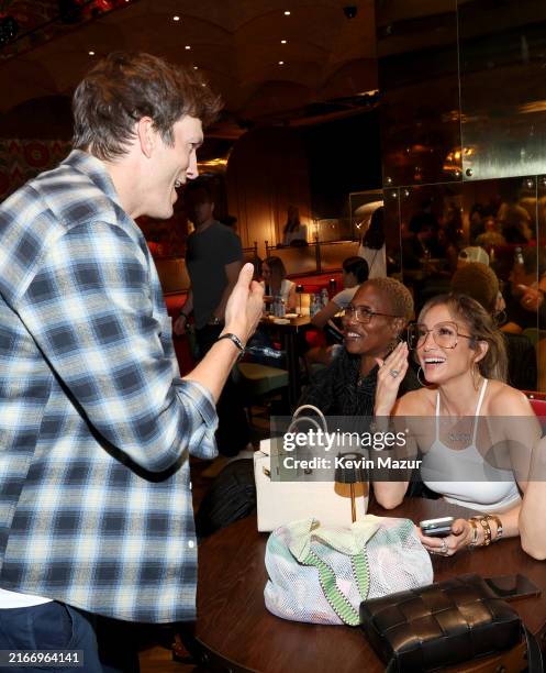 Ashton Kutcher and Jennifer Lopez attend the Intuit Dome Grand Opening at Intuit Dome on August 15, 2024 in Los Angeles, California.