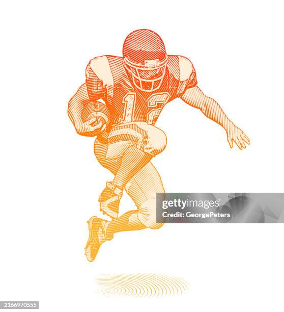 american football spieler running back - helm freisteller stock-grafiken, -clipart, -cartoons und -symbole