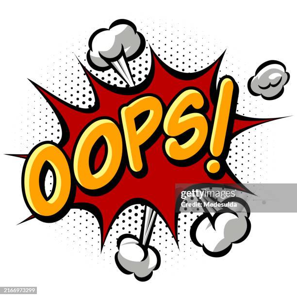 ilustrações de stock, clip art, desenhos animados e ícones de oops effect comic book style. vector symbol - surpresa
