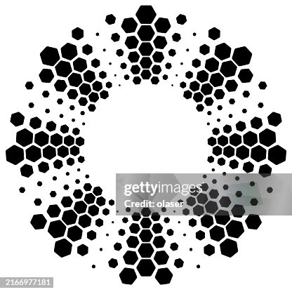 Hexagons In Eightfold Round Pattern Around Copyspace High-Res Vector ...