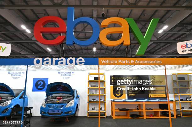 General view of the Ebay garage during the British Motor Show 2024 at Farnborough International Exhibition Centre on August 15, 2024 in Farnborough,...
