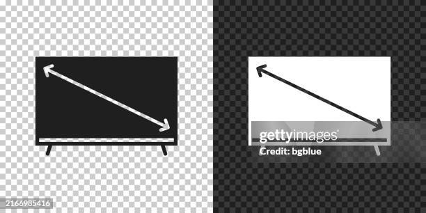 tv screen size. icon for design on blank background - large digital screen stock illustrations