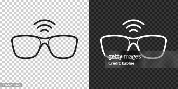 smart glasses. icon for design on blank background - smart glasses stock illustrations