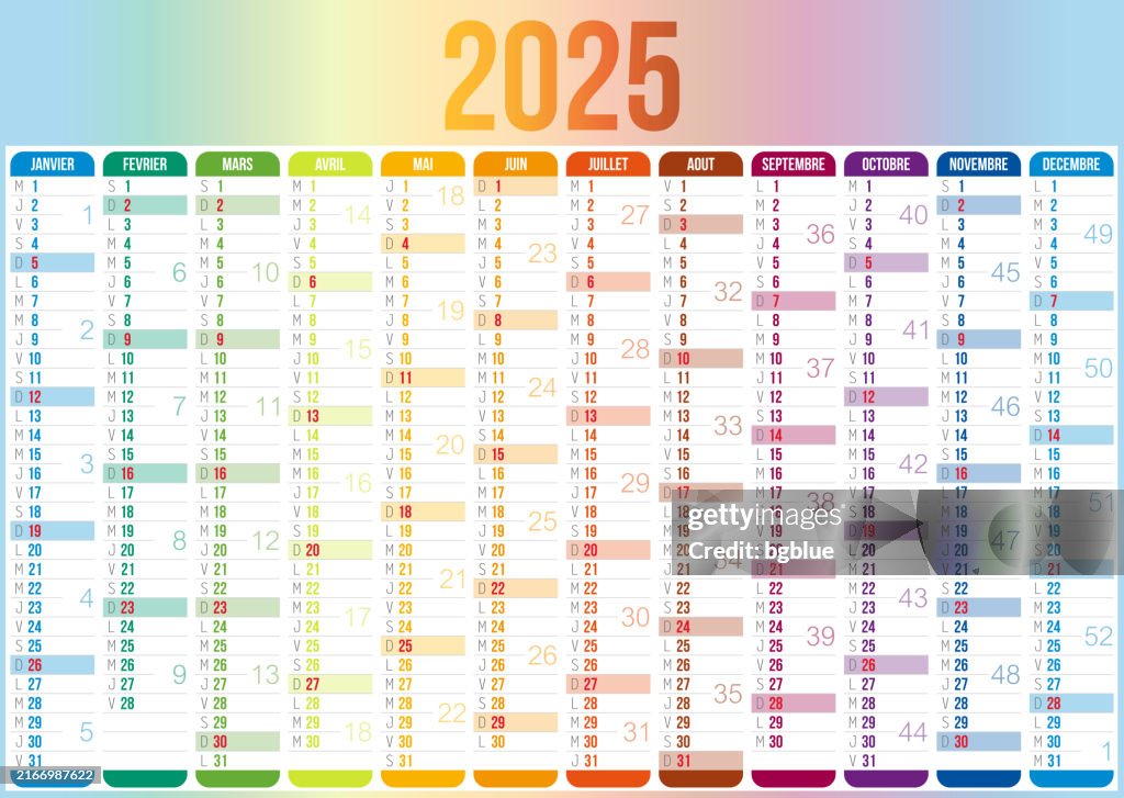 French Calendar 2025