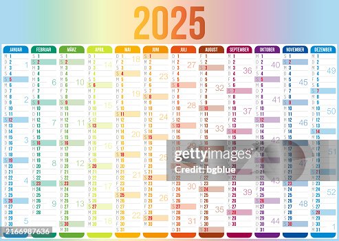 German Calendar 2025 High-Res Vector Graphic - Getty Images