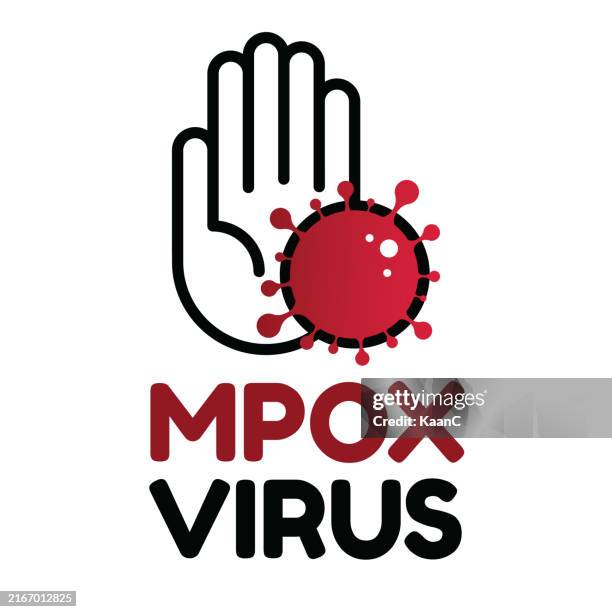 monkeypox or mpox virus concept vector stock illustration. - smallpox quarantine stock illustrations