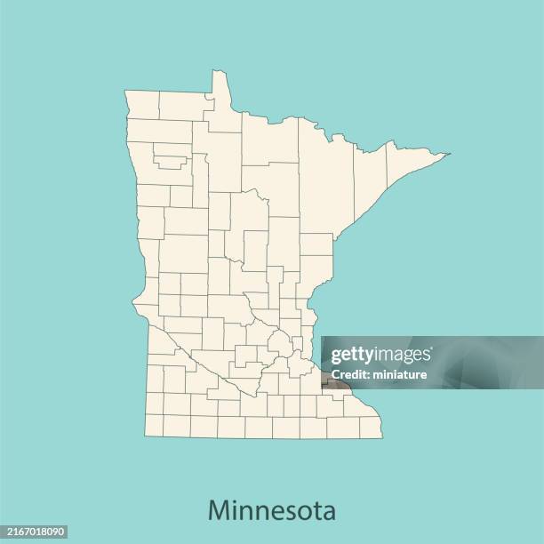 minnesota map - minnesota map stock illustrations