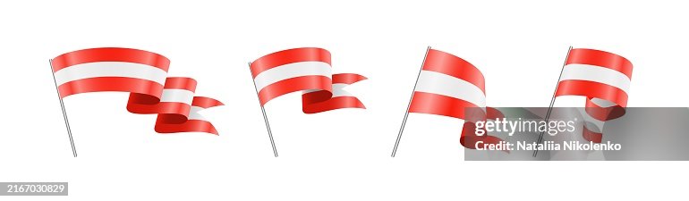 Austria - Set of waving flags. Bright vector illustration Austria - Set of waving flags. Bright vector illustration