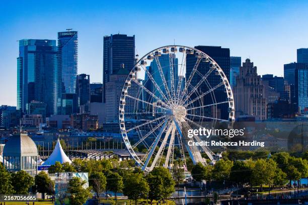 la grande roue de montréal ferris wheel - montreal fotografías e imágenes de stock