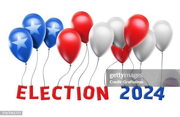 campaignposter with balloon united states presidential election 2024 - party conference stock illustrations