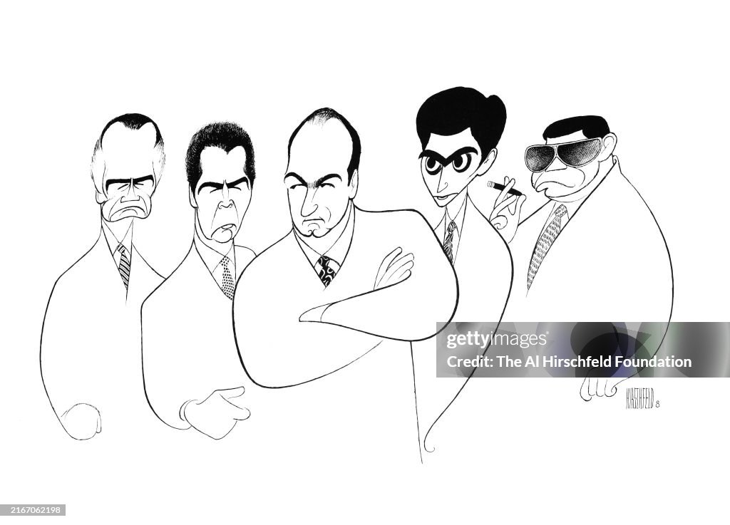 Caricature Of The Cast Of 'The Sopranos'