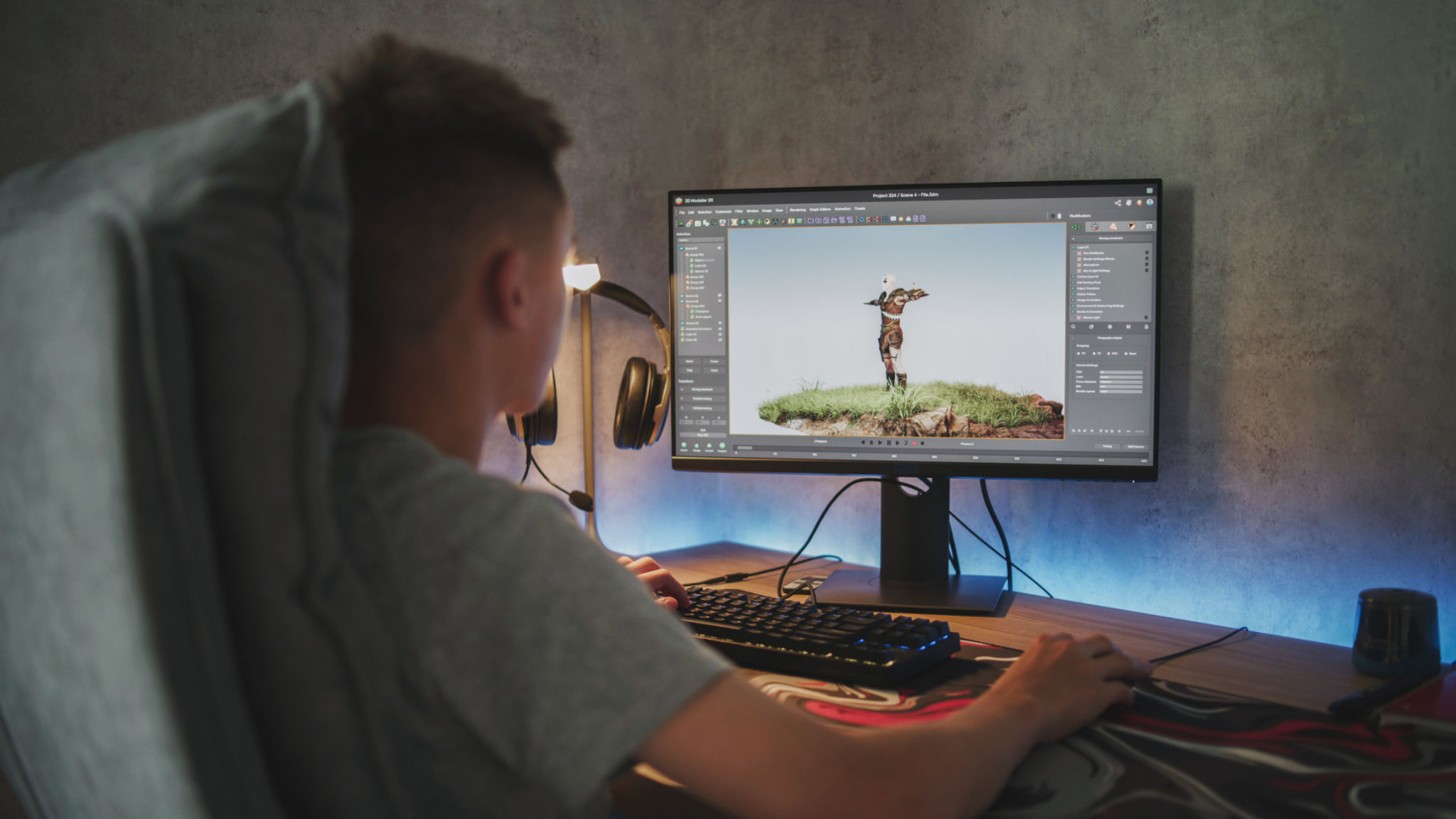 child designing 3D model