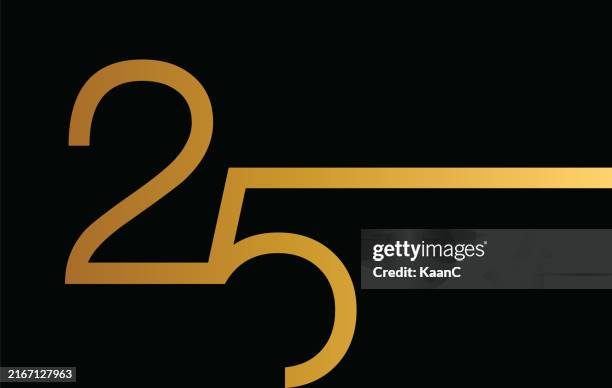 nummer 25. abstrakte zahlenvorlage. jubiläumsnummer vorlage isoliert, jubiläum symbol etikett, jubiläumssymbol vektor stock-illustration - jubiläumskarte stock-grafiken, -clipart, -cartoons und -symbole