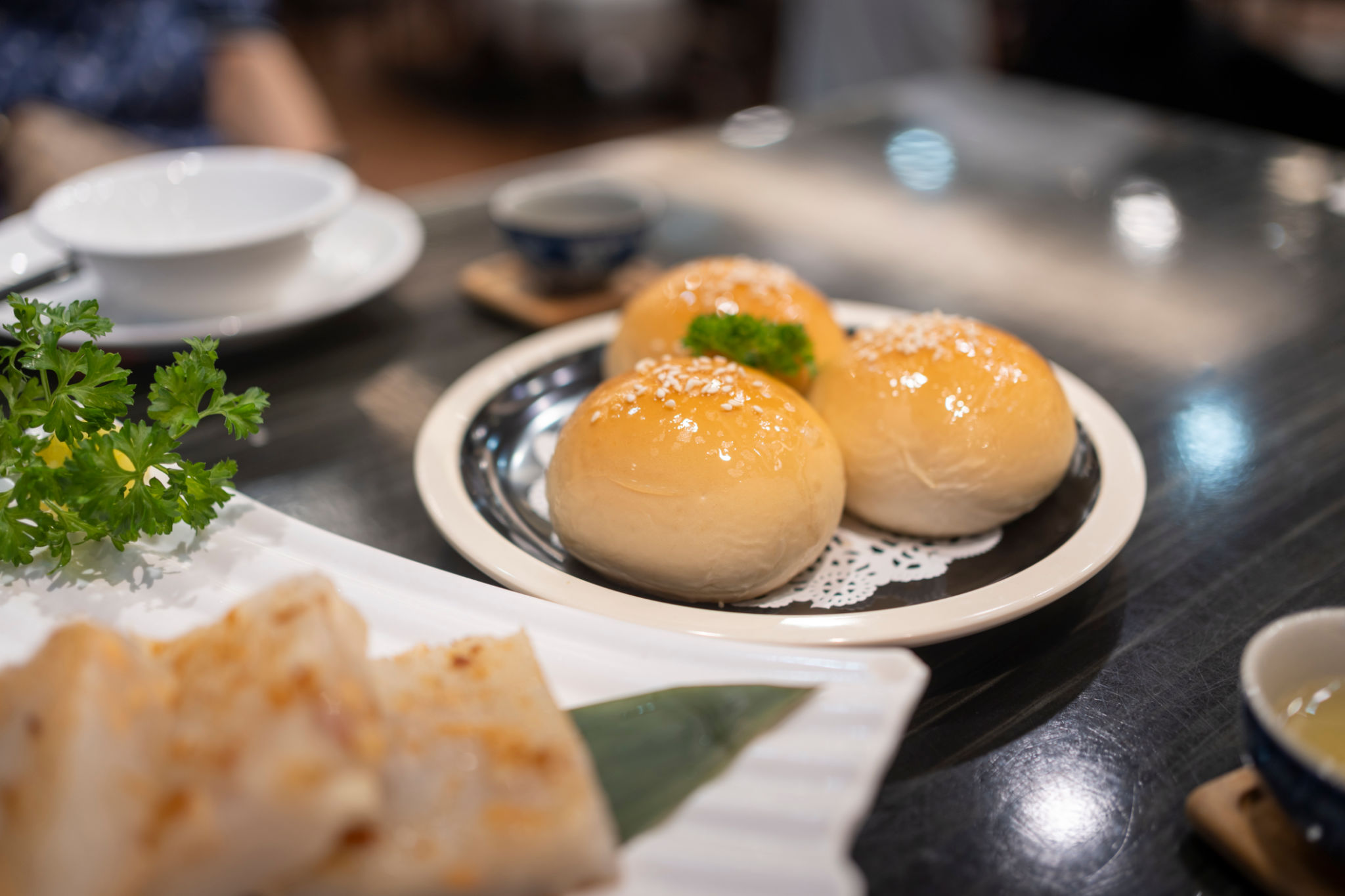 Dum sum Cha Siu Bao in a Cantonese restaurant Dum sum Cha Siu Bao in a Cantonese restaurant