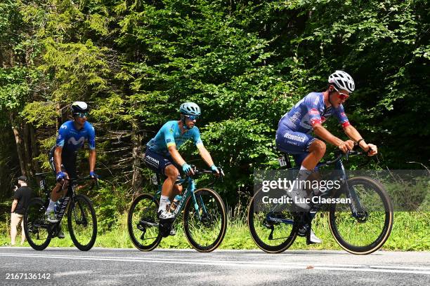 Davide Formolo of Italy and Movistar Team, Samuele Battistella of Italy and Astana Qazaqstan Team and Silvan Dillier of Switzerland and Team...