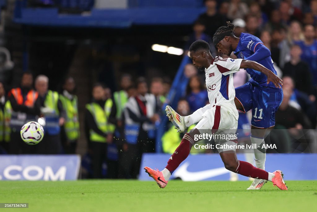 Noni Madueke of Chelsea scores a goal to make it 2-0 during the
