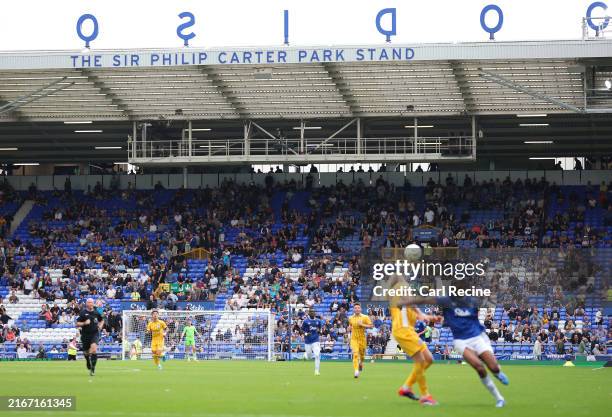 General view as Everton fans leave the stadium early during the Premier League match between Everton FC and Brighton & Hove Albion FC at Goodison...