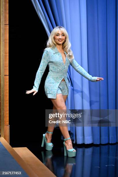 Episode 2013 -- Pictured: Singer & actress Sabrina Carpenter arrives on Thursday, August 22, 2024 --
