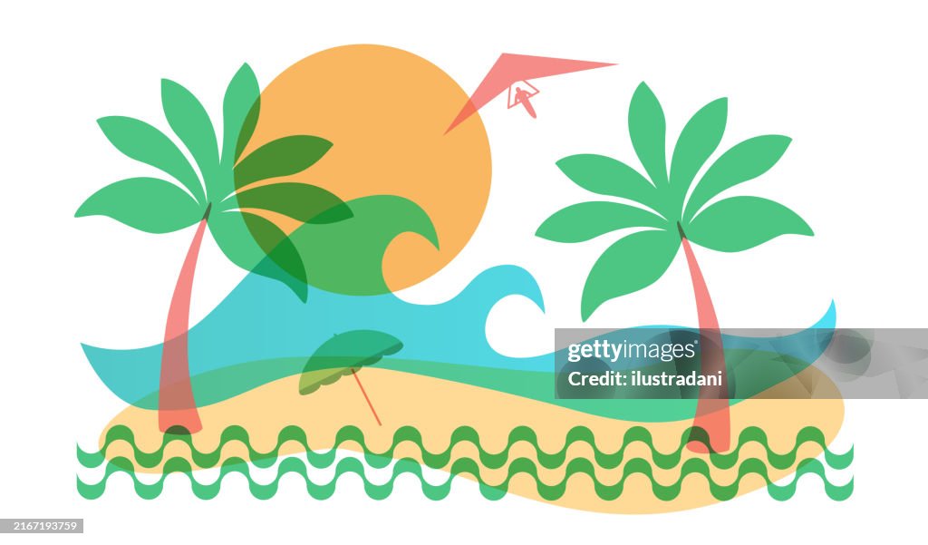 Copacabana Strand in Farbe Overlay weißer Hintergrund