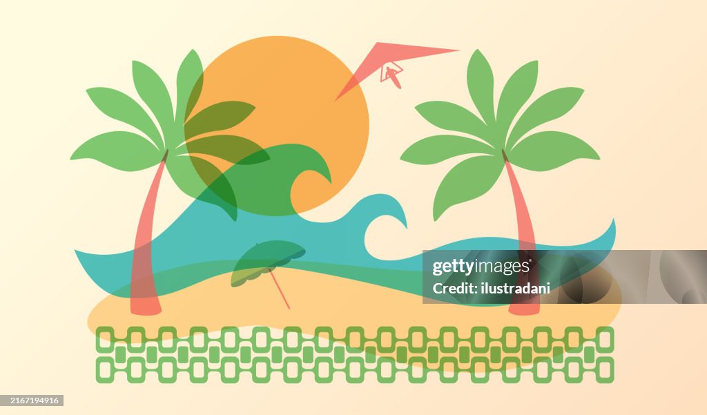 Cute ipanema beach in color overlay