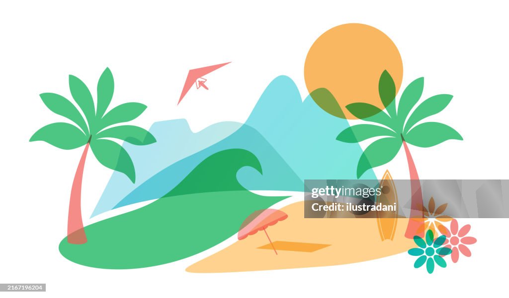 Ipanema Beach in Farbe Overlay weißer Hintergrund