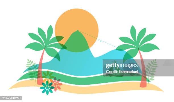 ilustraciones, imágenes clip art, dibujos animados e iconos de stock de pan de azúcar en superposición de color fondo blanco - montaña de sugarloaf