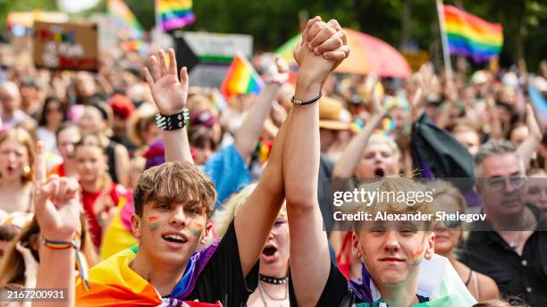 photo of christopher street day 2024 in leipzig, lgbtqia+ pride in germany - christopher street day stock pictures, royalty-free photos & images