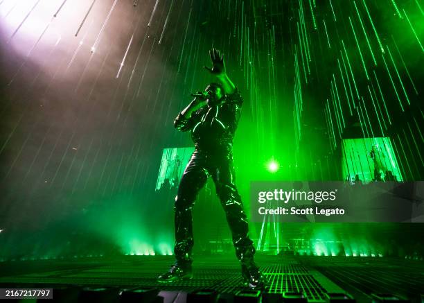 Childish Gambino performs during The New World Tour at Little Caesars Arena on August 17, 2024 in Detroit, Michigan.