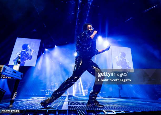 Childish Gambino performs during The New World Tour at Little Caesars Arena on August 17, 2024 in Detroit, Michigan.