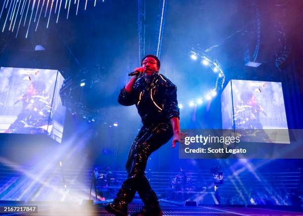 Childish Gambino performs during The New World Tour at Little Caesars Arena on August 17, 2024 in Detroit, Michigan.